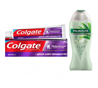 Palmolive Spa Clay Detox Duş Jeli & Colgate Maksimum Anti Çürük Diş Macunu