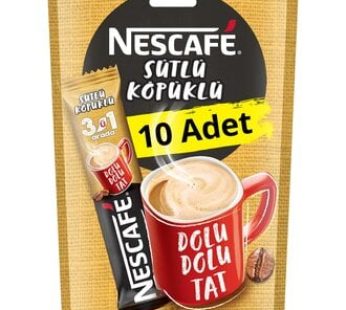 Nescafé 3’ü 1 Arada Sütlü Köpüklü 17.4 G x 10’lu Paket